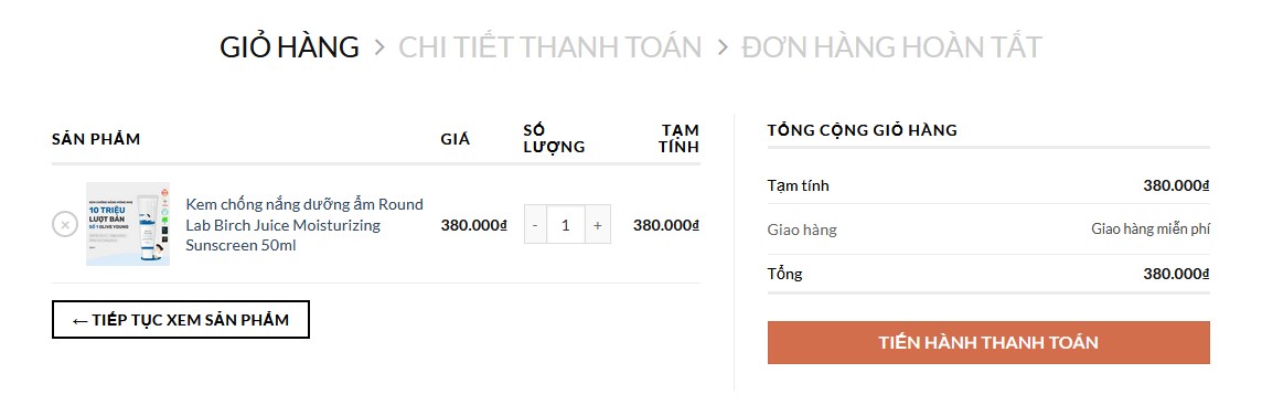 Giỏ hàng Round Lab